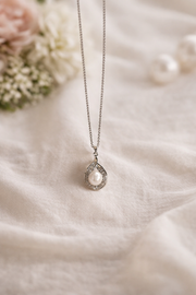 Moti Drop Silver Chain