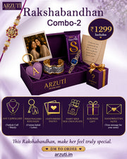 Arzuti Rakshabandhan Combo 2 | Personalized Rakhi Gift Hamper for Sister | Turkish Cuff/Watch, Chocolate & Surprise Gift